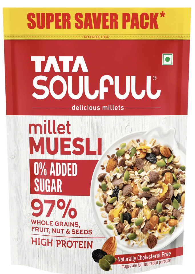 Millet Muesli - 0% Added Sugar | High in fibre | High in Protein | Made with 97% whole grains, fruit, nuts and seeds 700g
